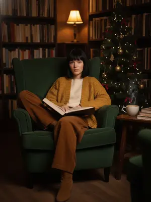 Уютная женщина с книгой