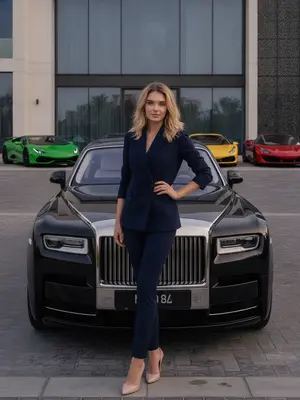 Модель у роскошного автомобиля