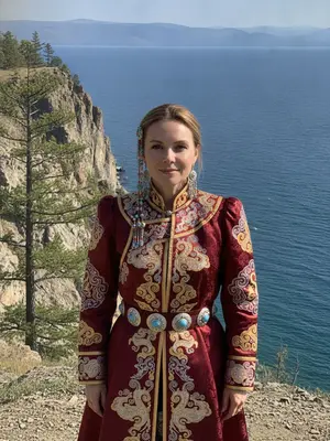 Женщина в бурятском костюме