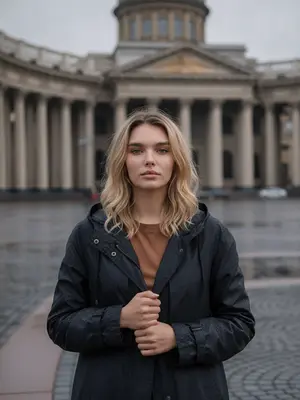 Женщина у Казанского собора