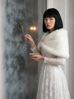 Женщина в белом платье