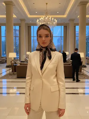 Модель с шарфом