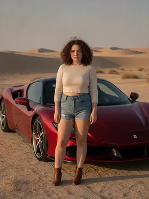 Модель с Ferrari