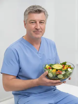 Нутрициолог с салатом