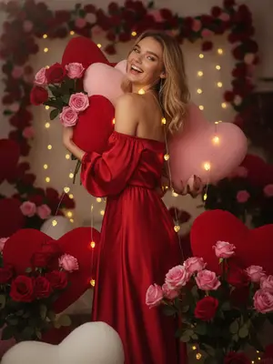 Модель с гигантским сердцем