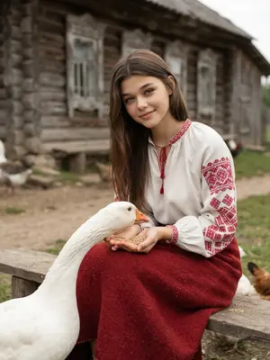 Девушка с гусем