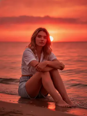 Женщина на закате