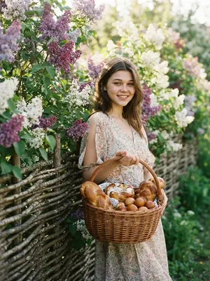 Женщина с корзиной