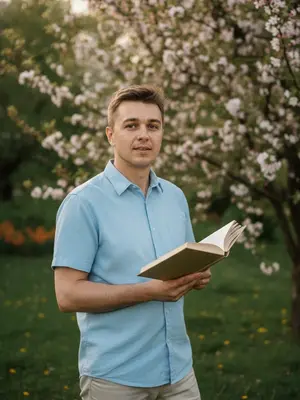 Мужчина в саду