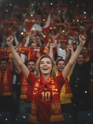 Празднование гола в стадионе