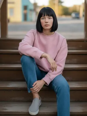 Женщина на лестнице