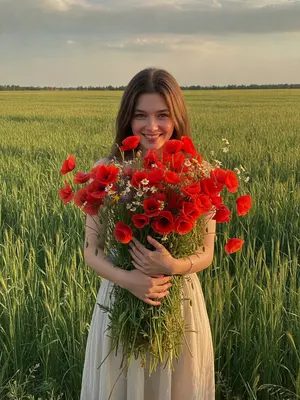 Букет алых маков
