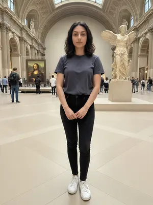 Модель в Лувре