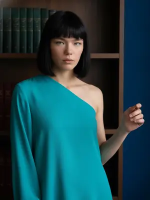Бирюзовая блуза