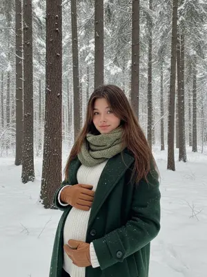 Зимняя женщина в лесу