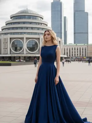 Женщина на фоне театра