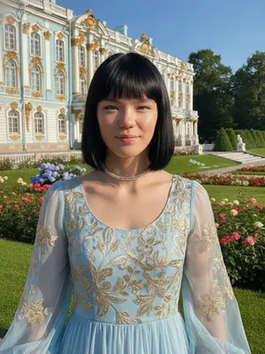Женщина у Екатерининского дворца