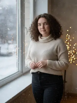 Мечтательная женщина у окна