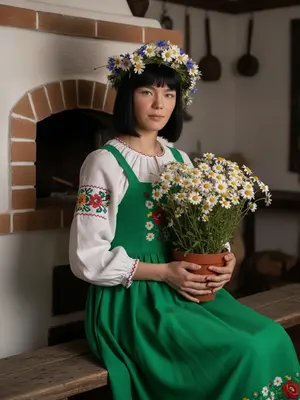 Женщина у печи