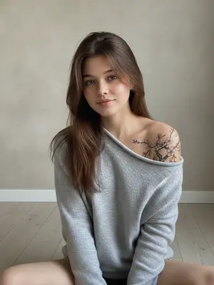Утонченная женщина с татуировкой