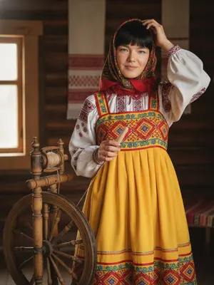 Женщина у прялки