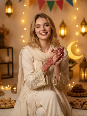 Модель в модном наряде