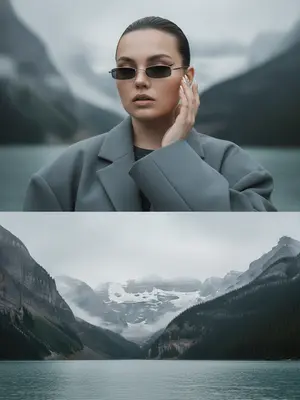 Создание фотоколлажа, состоящего из двух изображений, сделанных на iPhone. Каждая половина представлена как самостоятельная фотография, но вместе они образуют единую композицию. Использована холодная и сдержанная цветовая палитра, добавлено легкое зерно, а также слегка уменьшена яркость, чтобы достичь эффекта естественного RAW-изображения. 