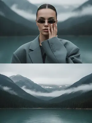 Создание фотоколлажа, состоящего из двух изображений, сделанных на iPhone. Каждая половина представлена как самостоятельная фотография, но вместе они образуют единую композицию. Использована холодная и сдержанная цветовая палитра, добавлено легкое зерно, а также слегка уменьшена яркость, чтобы достичь эффекта естественного RAW-изображения. 